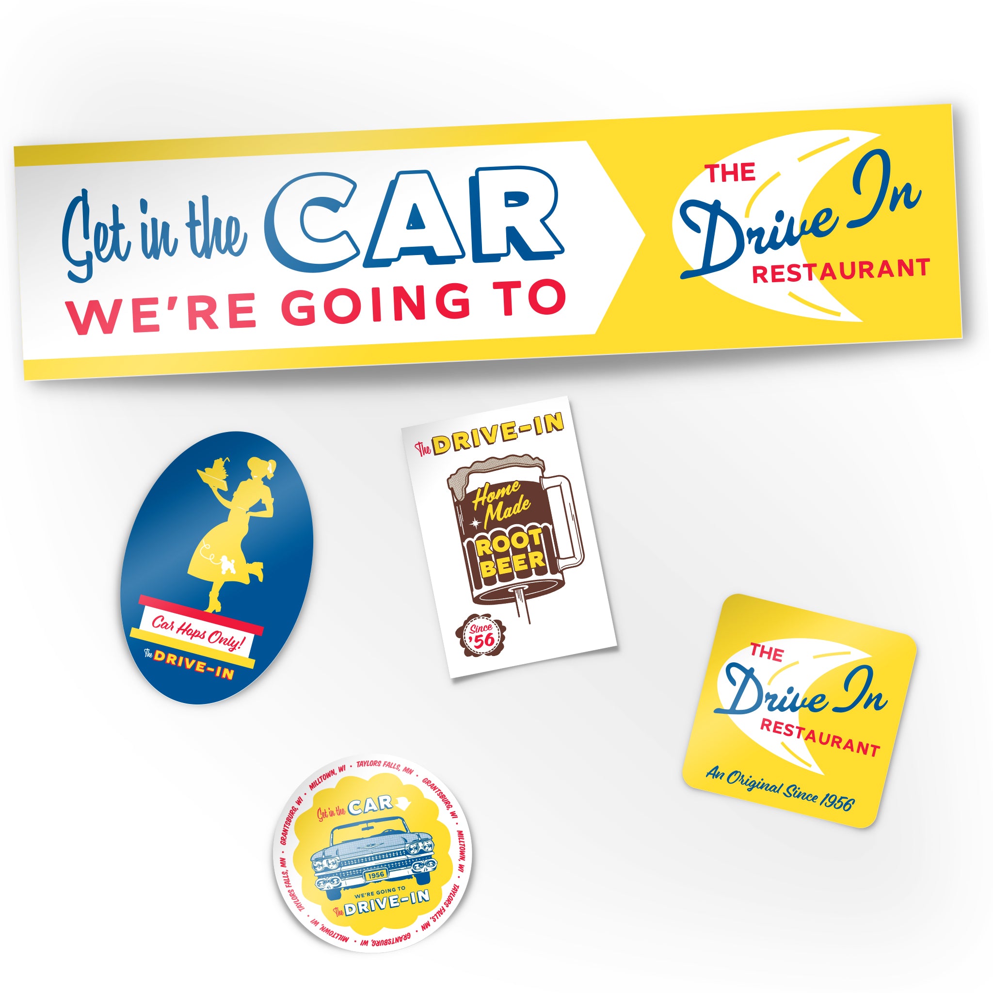 Drive In Sticker Set